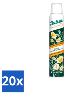 Produktbild von 20 x Batiste Naturally Trockenshampoo - Grüner Tee & Kamille - 200 ml - Vorteilspackung - 20 Stücke