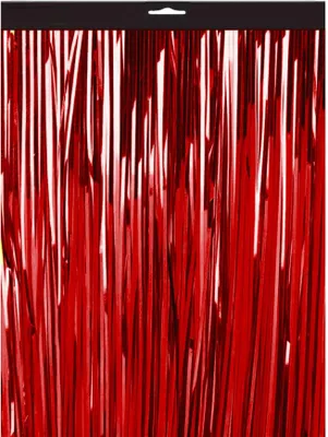 Produktbild von Lametta Vorhang 3 x 1 m, Rot