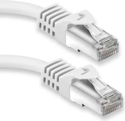 Produktbild von 30m RJ45 Patchkabel mit CAT7 Rohkabel - S/FTP Netzwerkkabel LAN DSL Kabel weiß