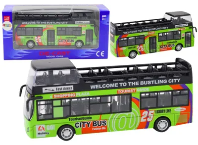 Produktbild von Leantoys Touristenbus Doppeldecker zu öffnende Tür grün