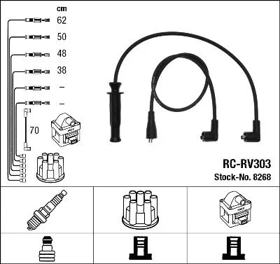 Produktbild von NGK 8268 Zündkabelsatz Zündleitungssatz für NISSAN TERRANO II (R20) für FORD MAVERICK (UDS, UNS) für ROVER 200 Hatchback (XW)