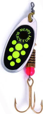 Produktbild von Mepps Spinner Black Fury silber/chartreuse Punkte Fluo 4