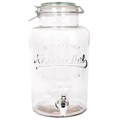 Produktbild von 1x 6.5L Getränkespender aus Glas - Groß Küche Party Wasser Saft Punsch Trinken Kühlschrank Container Krug Flasche Glas - Von Rink Drink