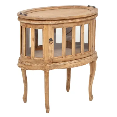 Produktbild von Massivholz Barschrank CORUNA 75cm Antique Natural Servier-Tablett