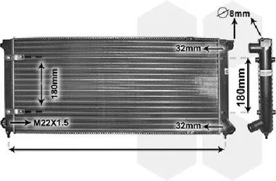 Produktbild von Van Wezel Wasserkühler für VW Golf I II Jetta II Scirocco 1,6 - 1,8 + TD GTI