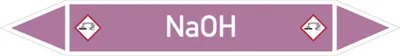 Produktbild von Dreifke® Rohrleitungsetikett, NaOH | Folie selbstklebend | 100x15 mm, 1 Stk