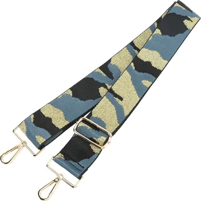 Image de Bandoulière pour appareil photo, sangle épaissie en nylon jacquard, accessoire de cou pour photographe, cadeau, bleu, or