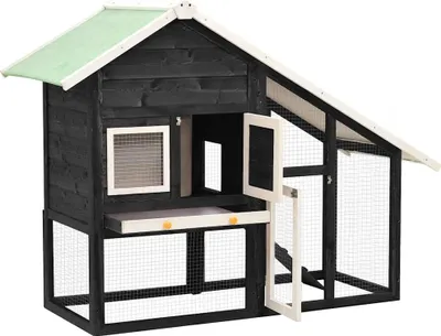 Obrázok produktu pre vidaXL Králikáreň sivobiela 140x63x120 cm Jedľový masív