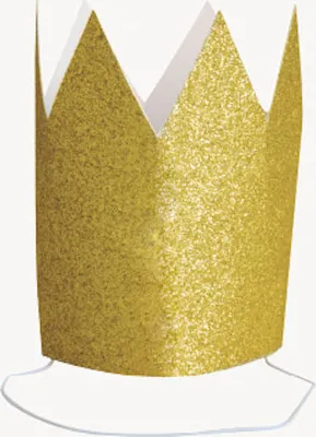 Produktbild von 4 goldene Kronen für Kinder aus Pappe