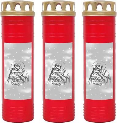 Productafbeelding van Grabkaarsenset "Rot", 3 stuks, brandduur: 170 uur (per kaars), afbeelding: Maria