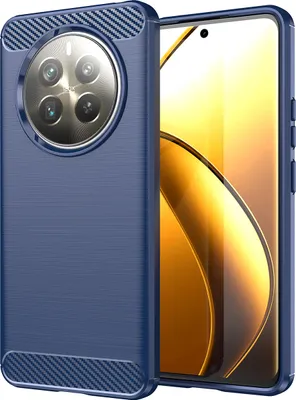 Produktbild von Hülle für Realme 12+ 5G Carbon-Faser Weich TPU Silikon Stoßfest Handyhülle Blau