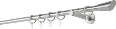 Produktbild von Gardinenstange auf Maß 20mm Rag 1-lauf Wandträger 12cm Farbe: Edelstahl-Optik, Größe: 360cm