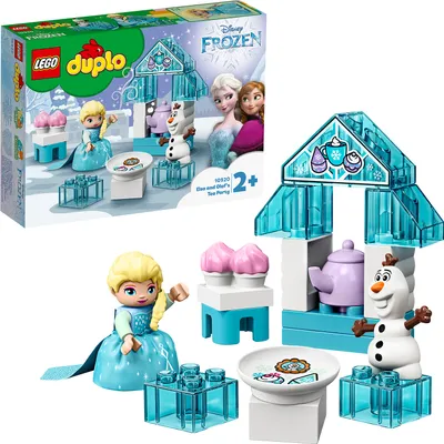Produktbild von LEGO 10920 DUPLO Elsas und Olafs Eis-Café aus Die Eiskönigin II, Spielzeug aus Bausteinen mit Cupcakes und Teekanne für Kleinkinder ab 2 Jahren