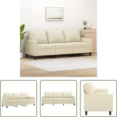 Immagine prodotto di The Living Store Divano 3 posti crema 180 cm in Pelle finta