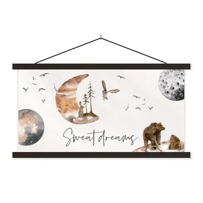 Produktbild von MuchoWow® Textilposter Kinder - Tiere - Sprichwörter 90x45 cm mit schwarzem Rahmen - Klemmleisten