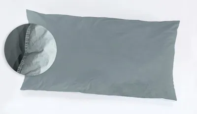 Produktbild von Vario Kissenbezug Renforce Stone Washed graugrün, 40 x 80 cm