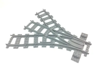 Productafbeelding van Trixbrix Driewegwissel R40 – rails voor LEGO® City trein, accessoires compatibel met klemblokjes