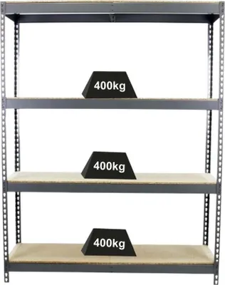 Produktbild von PROREGAL Schwerlastregal BIG WOOD YETI FOUR | HxBxT 200x150x45cm | Fachlast 400kg | Grau