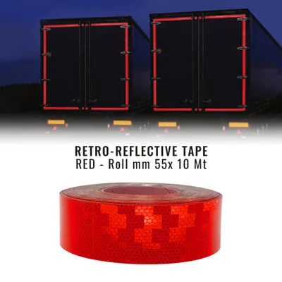 Immagine prodotto di Nastri riflettenti Omologati ECE ONU 104, Rosso, 55 X 10 Mt