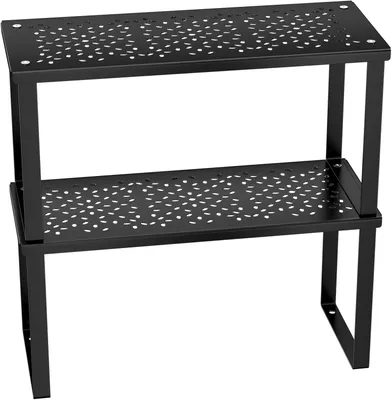 Produktbild von Set von 2 Küchen Organizer Gewürzregal, stapelbar, Metallregale, platzsparend, für Küche und Bad