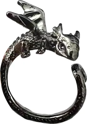 Produktbild von Vintage-Punk-Ringe für Damen und Herren, Gothic-Ringe, fliegender Drache, Gothic-Ringe, Legierung, offene, verstellbare Ringe, Schmuck