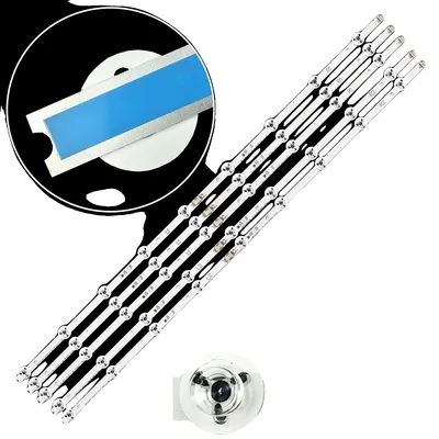 Image de Bande LED, longueur 812 mm, 9 perles LED par bande, 3 V par LED, compatible avec différents modèles de téléviseurs, e CE