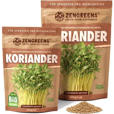 Produktbild von ZenGreens® Sprossen- & Microgreens-Samen - Koriander - 200g
