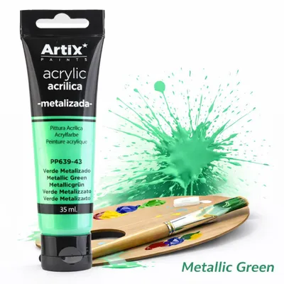 Obrázek produktu pro Akrylová barva METALLIC GREEN Artix PP639-42, 35 ml