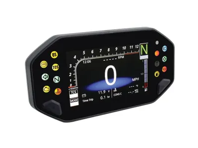 Produktbild von Tachometer Koso D64-S LCD GP Style rund universal verchromt