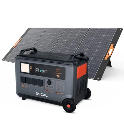 Produktbild von OSCAL PowerMax6000 Tragbare Solarspeicher 3600Wh(6000W) + OSCAL PM400 Plus Faltbares Solarpanel 400W Mobile Solaranlage für Powerstation Solarspeicher