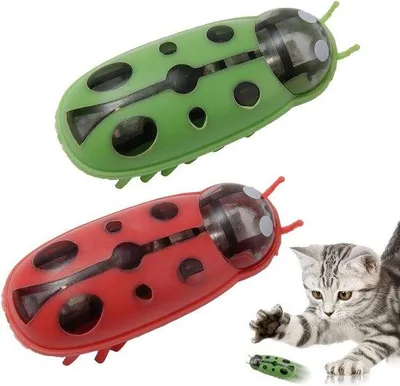 Produktbild von Interaktives Katzenspielzeug Set 2 Mini Käfer Elektrisch Bunt