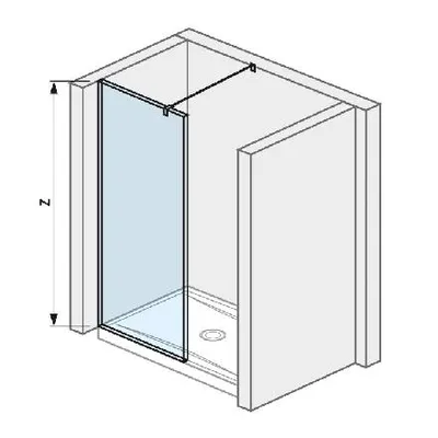 Obrázok produktu pre Jika Pure - Sklenená stena bočná 79,5 cm na sprchovú vaničku 140 cmx80 cm a 140 cmx90 cm s úpravou Jika Perla Glass, 800 mm x 200 mm x 2000 mm H2684200026681