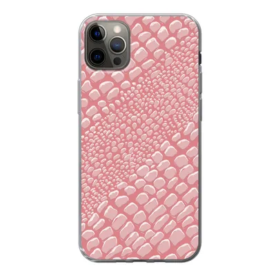 Produktbild von MuchoWow® Handyhülle Schutzhülle Hülle für iPhone 12 Pro Max Krokodilleder - Tierprint - Rosa Silikon Softcase Handy Hülle - Hartschale