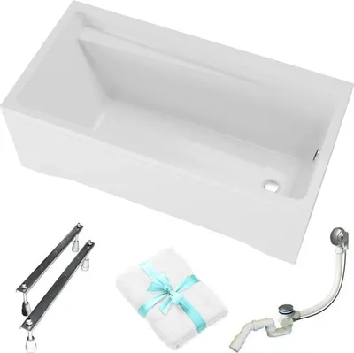 Produktbild von Aqua For You | Polimat Badewanne Gracja - 150x70cm - Akryl - Mit Syfon – Weiß - mit Verkleidung