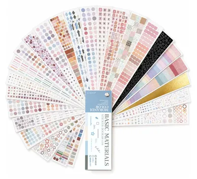 Productafbeelding van Scrapbook-stickers in de Morandi-kleurenpalet, 30 stuks, 18 x 6 cm, voor creatieve projecten