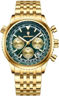 Imagen del producto de Reloj de pulsera para hombre, con iluminación, indicador de fecha, resistente al agua, cronógrafo, de cuarzo, reloj para hombre, moderno, de acero inoxidable, deportivo, reloj para hombre