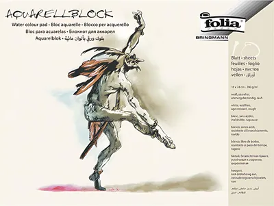 Produktbild von folia Aquarellblock rauh 180 x 240 mm 200 g/qm weiß 10 Blatt