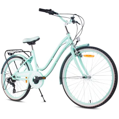 Zdjęcie produktu dla Rower 24 cale dla dziewczynki miejski na komunię Shimano 7 biegów Heart Bike miętowy