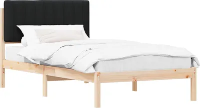Obrázek produktu pro Rám postele s čalouněným čelem Černý 100 x 200 cm