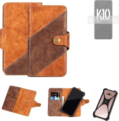 Produktbild von K-S-Trade Handyhülle Schutzhülle Bookstyle Case Wallet-Case kompatibel mit Oppo K10 Pro Cover Klapphülle Kantenschutz Smartphone dunkelbraun braun