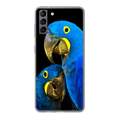 Produktbild von MuchoWow® Handyhülle Schutzhülle Hülle für Samsung Galaxy S21 Plus Papagei - Vogel - Federn - Blau Silikon Softcase Handy Hülle - Handy-Tasche