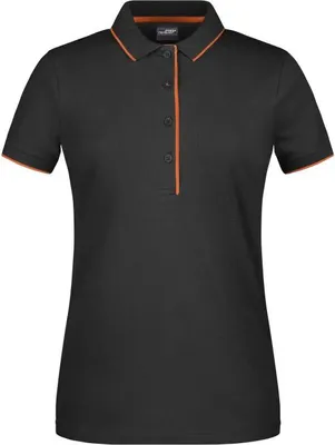 Produktbild von Klassisches Polo mit Kontraststreifen black/orange, Gr. XL