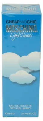 Obrázek produktu pro Moschino Cheap & Chic Light Clouds, Ženy, 100 ml, Nedoplnitelná lahvička, Brambořík, Broskev, Jasmín, Lotos, Růže, Ambra, Sléz pižmový, Cedr, Pižmo, Pačuli, Santalové dřevo, Vanilka