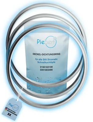 3er-Pack Dichtring 22 cm für Silit Sicomatic, Silikon, grau