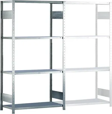 Produktbild von Meta Steckregal Grund verzinkt 2000x1000x500mm 4 Böden Tragfähigkeit 150kg Feldlast 1100kg - 94954