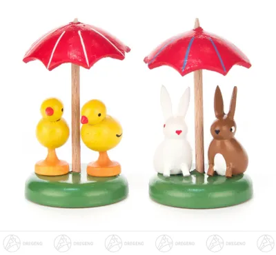 Produktbild von Ostern & Frühjahr Ostersockel Häschen und Kücken Höhe ca 6 cm NEU