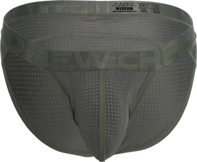 Image de Andrew Christian - Sous-vêtement Slips Hommes - Vibe Breeze Mesh Gym Brief Olive - 1x Taille S