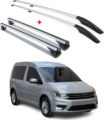 Image de Kit Barres de toit pour VW Caddy 4 2015-2020 Gris Alu L1 Empattement Court 4 Pcs