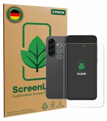 Produktbild von 2x ScreenLeaf Schutzfolie für Samsung Galaxy A56 5G Enterprise Edition (Display+Kamera) nachhaltiger Displayschutz Display Schutz Folie Klar Transparent