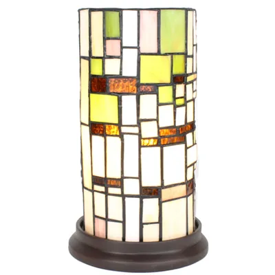 Obrázek produktu pro Clayre & Eef 5LL-6300 Stolní lampa Tiffany Ø 15x26 cm E14-max 1x40W Béžová - zelená